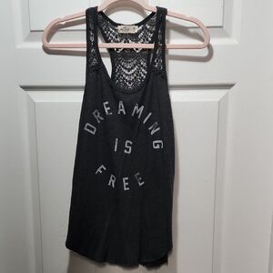 Hollister Charcoal Lace Tank Top